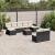 Set canapele de grădină cu perne, 10 piese, negru, poliratan GartenMobel Dekor