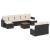 Set canapele de grădină cu perne, 10 piese, negru, poliratan GartenMobel Dekor