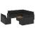 Set canapele de grădină, 12 piese, cu perne, negru, poliratan GartenMobel Dekor
