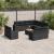 Set canapele de grădină, 12 piese, cu perne, negru, poliratan GartenMobel Dekor