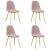 Scaune de bucătărie, 4 buc., roz, catifea GartenMobel Dekor