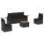 Set mobilier de grădină cu perne, 6 piese, negru, poliratan GartenMobel Dekor