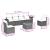 Set canapele de grădină, 7 piese, cu perne, gri, poliratan GartenMobel Dekor