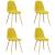 Scaune de bucătărie, 4 buc., galben muștar, catifea GartenMobel Dekor