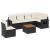 Set canapele de grădină cu perne, 7 piese, negru, poliratan GartenMobel Dekor