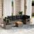 Set canapele de grădină, 7 piese, cu perne, gri, poliratan GartenMobel Dekor