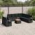 Set canapele de grădină cu perne, 10 piese, negru, poliratan GartenMobel Dekor