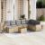 Set canapele de grădină, 9 piese, cu perne, bej, poliratan GartenMobel Dekor