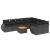 Set canapele de grădină cu perne, 10 piese, negru, poliratan GartenMobel Dekor