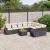 Set canapele de grădină cu perne, 10 piese, negru, poliratan GartenMobel Dekor