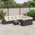 Set canapele de grădină cu perne, 10 piese, negru, poliratan GartenMobel Dekor