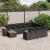 Set canapele de grădină cu perne, 11 piese, negru, poliratan GartenMobel Dekor
