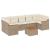 Set canapele de grădină, 8 piese, cu perne, bej, poliratan GartenMobel Dekor