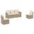 Set canapele de grădină cu perne, 5 piese, bej, poliratan GartenMobel Dekor