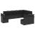 Set canapele de grădină cu perne, 10 piese, negru, poliratan GartenMobel Dekor