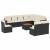 Set canapele de grădină cu perne, 11 piese, negru, poliratan GartenMobel Dekor
