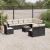 Set canapele de grădină cu perne, 11 piese, negru, poliratan GartenMobel Dekor