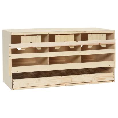 Cuibar găini cu 3 compartimente, 72x33x38 cm, lemn masiv pin GartenMobel Dekor