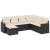 Set canapele de grădină cu perne, 7 piese, negru, poliratan GartenMobel Dekor