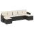 Set canapele de grădină cu perne, 7 piese, negru, poliratan GartenMobel Dekor