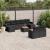 Set canapele de grădină cu perne, 10 piese, negru, poliratan GartenMobel Dekor