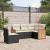Set mobilier de grădină cu perne, 5 piese, negru, poliratan GartenMobel Dekor
