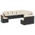 Set canapele de grădină cu perne, 10 piese, negru, poliratan GartenMobel Dekor