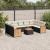 Set canapele de grădină cu perne, 10 piese, negru, poliratan GartenMobel Dekor
