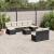 Set canapele de grădină cu perne, 10 piese, negru, poliratan GartenMobel Dekor