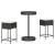 Set mobilier bar de grădină cu perne, 3 piese, negru, poliratan GartenMobel Dekor