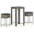 Set mobilier bar de grădină, cu perne, 3 piese, gri, poliratan GartenMobel Dekor