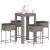 Set mobilier bar de grădină, cu perne, 5 piese, gri, poliratan GartenMobel Dekor