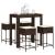 Set mobilier bar de grădină cu perne, 5 piese, maro, poliratan GartenMobel Dekor