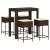 Set mobilier bar de grădină cu perne, 5 piese, maro, poliratan GartenMobel Dekor