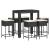Set bar de grădină, 7 piese, cu perne, negru, poliratan GartenMobel Dekor