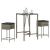 Set mobilier bar de grădină, cu perne, 3 piese, gri, poliratan GartenMobel Dekor