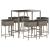 Set mobilier bar de grădină cu perne, 7 piese, gri, poliratan GartenMobel Dekor