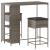 Set mobilier bar de grădină, cu perne, 3 piese, gri, poliratan GartenMobel Dekor