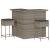 Set mobilier bar de grădină, cu perne, 3 piese, gri, poliratan GartenMobel Dekor