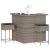 Set mobilier bar de grădină, cu perne, 3 piese, gri, poliratan GartenMobel Dekor