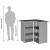 Set mobilier bar de grădină, cu perne, 3 piese, gri, poliratan GartenMobel Dekor