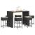 Set bar de grădină, 7 piese, cu perne, negru, poliratan GartenMobel Dekor