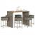 Set mobilier bar de grădină cu perne, 7 piese, gri, poliratan GartenMobel Dekor