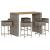 Set mobilier bar de grădină cu perne, 7 piese, gri, poliratan GartenMobel Dekor