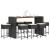 Set mobilier bar de grădină cu perne, 9 piese, negru, poliratan GartenMobel Dekor