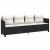 Set mobilier de grădină cu perne, 5 piese, negru, poliratan GartenMobel Dekor