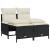 Set mobilier de grădină cu perne, 5 piese, negru, poliratan GartenMobel Dekor