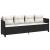 Set mobilier de grădină cu perne, 5 piese, negru, poliratan GartenMobel Dekor