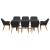 Set de masă pentru grădină cu pernă 9 pcs Negru poliratan GartenMobel Dekor