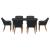Set de masă pentru grădină cu pernă 7 pcs Negru poliratan GartenMobel Dekor